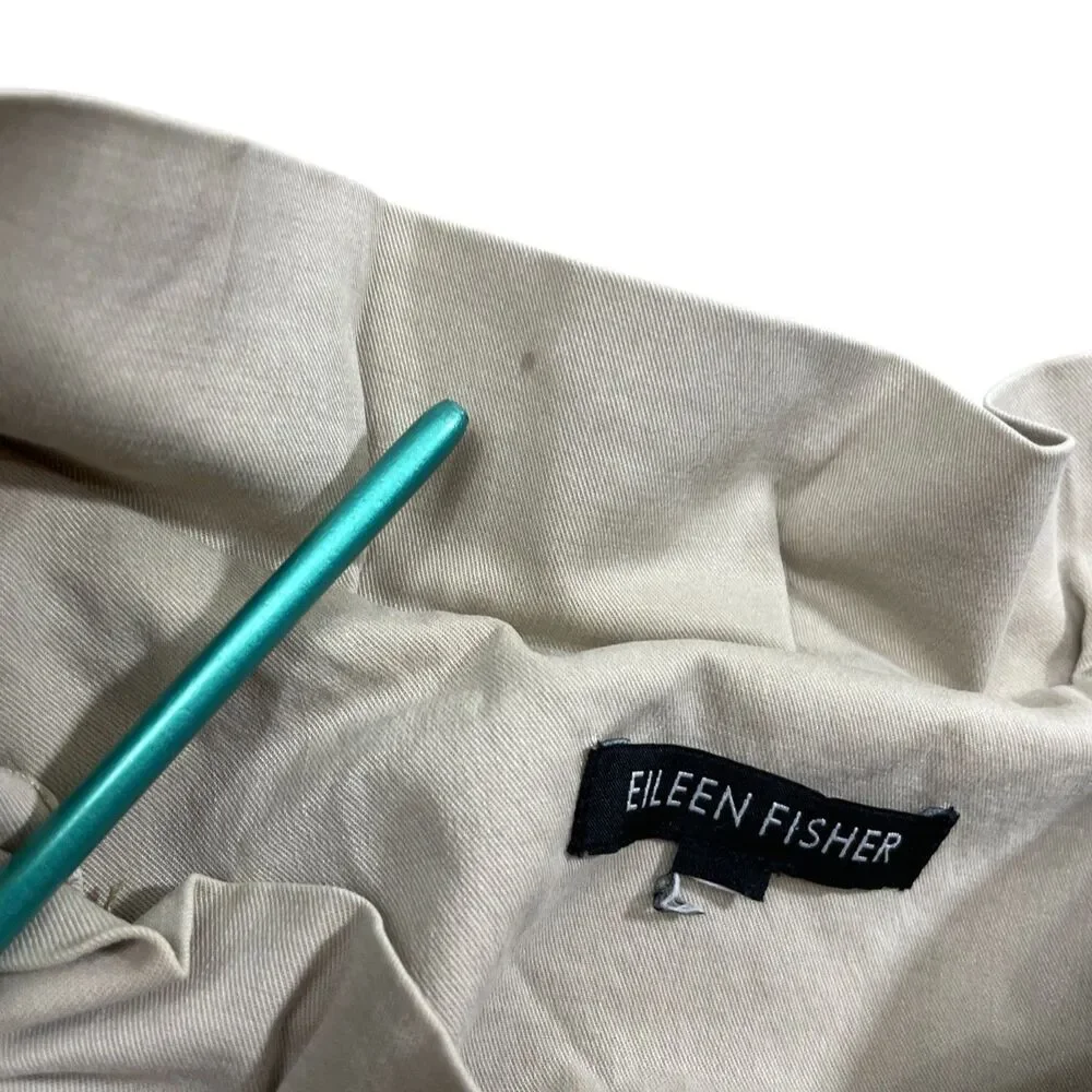 Eileen Fisher Medium Beige Jacket Medium‎ Weight Cotton Blend (READ) no size tag